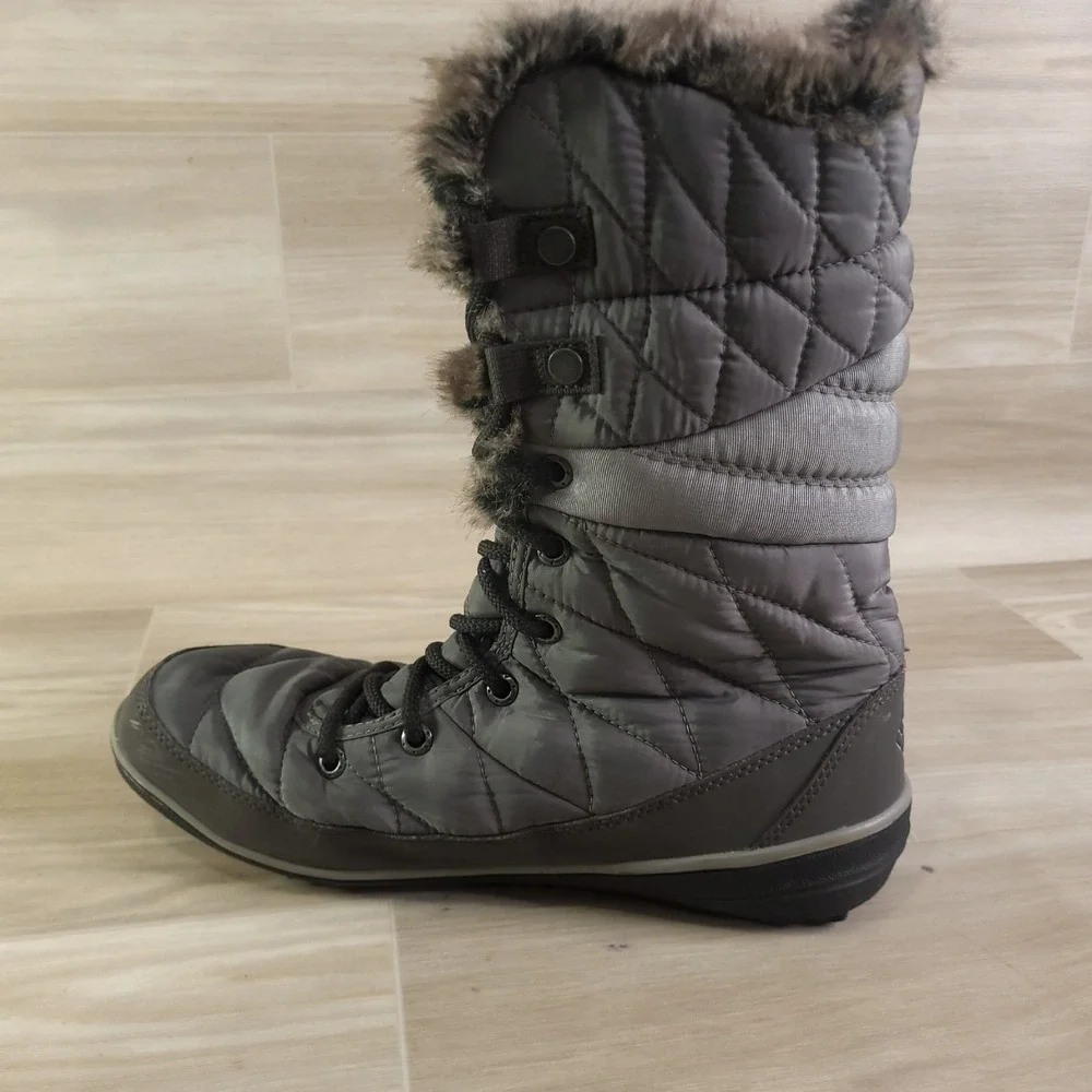 Columbia Minx Mid II Winter Boots Womens 9 Grey Waterproof Insulated BL1661-052